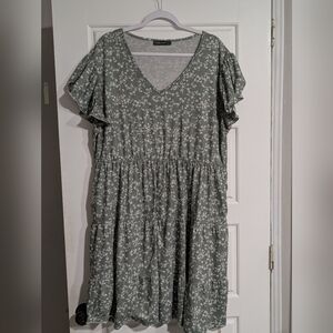 Amazon Green Floral Midi Dress